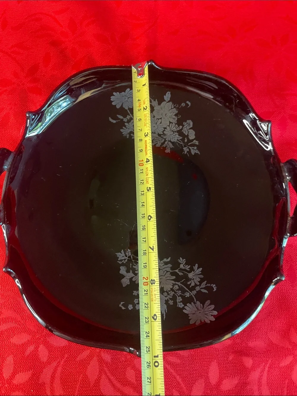 My. Pleasant Black Amethyst Decorative  Silver Floral Glass Cake Stand/Bowl Tray